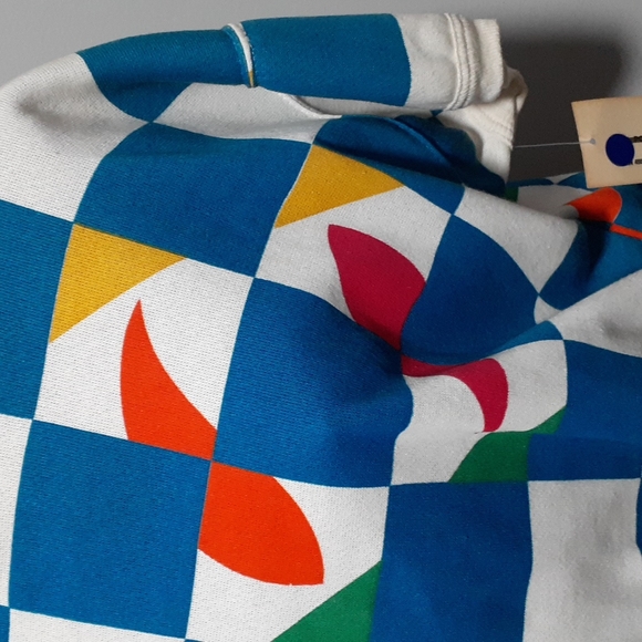 Pepsi 80s Women's Girls Neon Geometric Crop Top Costume Design Deadstock - Picture 9 of 11